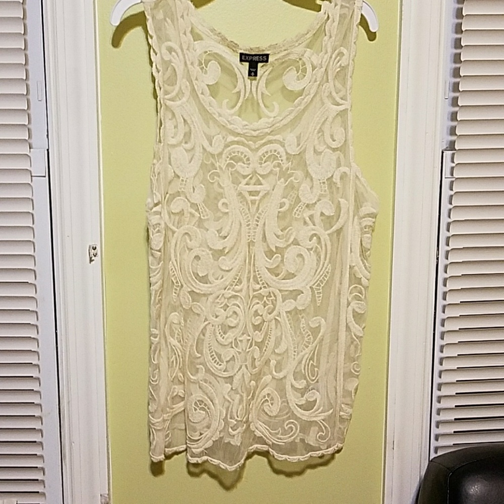 See through beige shirt